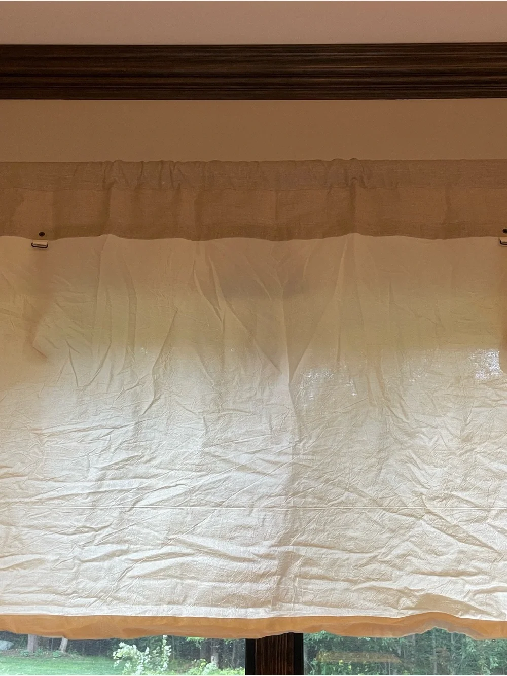 Neutral Linen Look Balloon Shade Valance - White/Cream